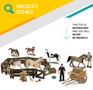 Los niños jugar a fingir caballo de <span class=keywords><strong>granja</strong></span> juego de plástico con hierba - Product Image 2