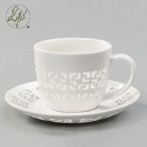 <span class=keywords><strong>Petit</strong></span> Blanc <span class=keywords><strong>Creux</strong></span> Porcelaine Espresso Tasses À Café Et Soucoupe Ensemble - Product Image 3