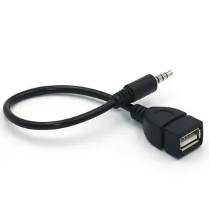 Hot penjual 3.5mm stereo pria wanita audio TRRS kabel aux perempuan usb ke 3.5mm audio jack audio kabel