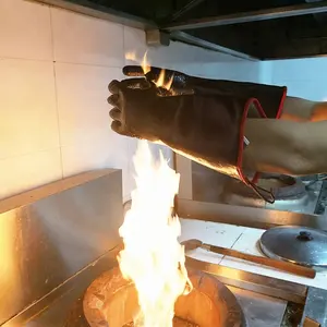 14インチ耐熱BBQ手袋BlackネオプレンGloves