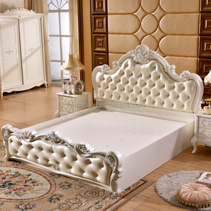 Boîte de rangement en cuir sculpté à la main, de luxe, blanc, Style français, baroque, Double, Queen, réglable, levage à gaz hydraulique, boîte de rangement - Product Image 2
