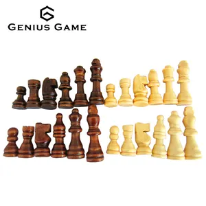 2,5 pulgadas piezas de ajedrez de madera conjunto