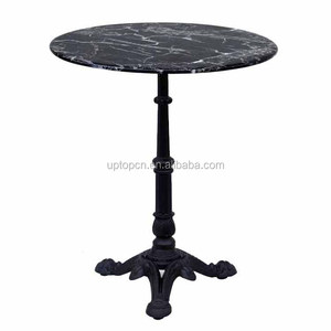 (SP-RT114) Antique Français café ronde la jambe en <span class=keywords><strong>fonte</strong></span> noir bistro <span class=keywords><strong>table</strong></span> de <span class=keywords><strong>marbre</strong></span> - Product Image 2