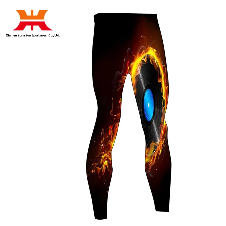 Mode Für Männer Jogger Benutzerdefinierte Kunst-druck Schwarz Shiny Yoga Hosen leggings