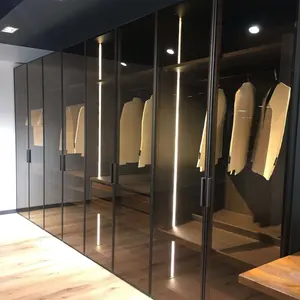 Khung Closet Cửa Nội Thất Tempered Glass Panel Và Nhôm Kích Thước Hiện Đại Swing Tùy Chỉnh Hoàn Thành Salice 15 Ngày CN;GUA VL-27