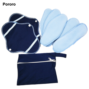 8 unids set toallas sanitarias reutilizable lavable tela PUL aprueba de agua <span class=keywords><strong>compresas</strong></span> menstrual organico fabricante de China - Product Image 2