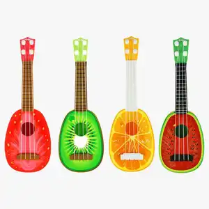最受欢迎的早期教育玩具塑料橙色西瓜草莓猕猴桃四弦琴吉他为儿童
