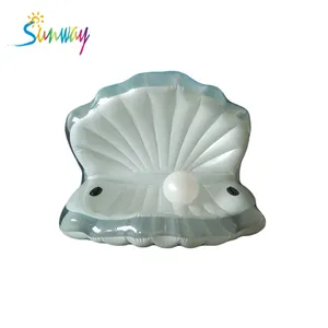 Top kwaliteit PVC opblaasbare water speelgoed clam shell opblaasbare pool float opblaasbare Witte Seashell pool float