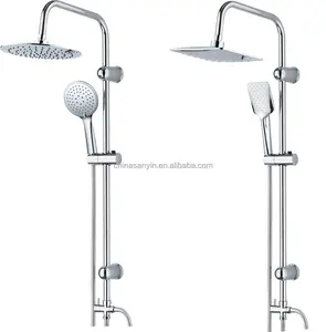 Stainless Steel High Pipe Bathroom Overhead Shower Set with Faucet Mixer