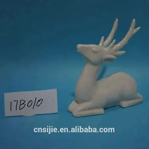 En céramique blanc cerf agenouillé forme porcelaine De Noël rennes figurines pour enfants