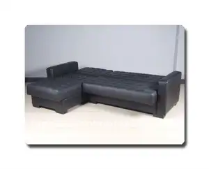 Meubles de salon en cuir ou en tissu de cuir Canapé-lit en PU d'angle en forme de L avec rangement