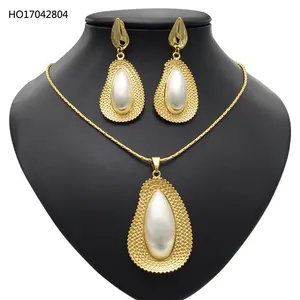 Yulaili Fashion Pearl of Philippines 24K Gold Plated Jewellery Dubai Inspirational Jewelry Wholesale Necklace Earrings For Party