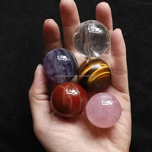 1 inch natural rock Feangshui tiger eye fluorite agate rose quartz crystal balls for healing