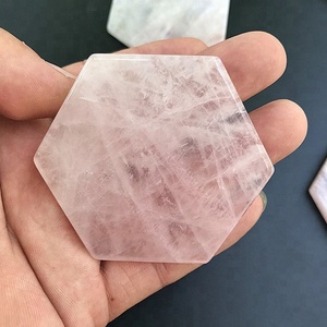 Thời Trang Bán Quý Thủ Công Đá, Thạch Anh Hồng Lát Coaster, Mạ Vàng Vuông Pha Lê Cho Trang Trí Nội Thất - Product Image 3