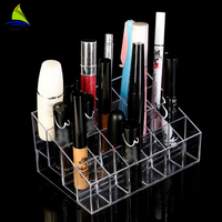 Organisateur de cosmétiques en acrylique à grille 40 cellules Support de rangement transparent pour rouge à lèvres Comptoir de vernis à ongles Porte-rouge à lèvres Présentoir en gel pour ongles