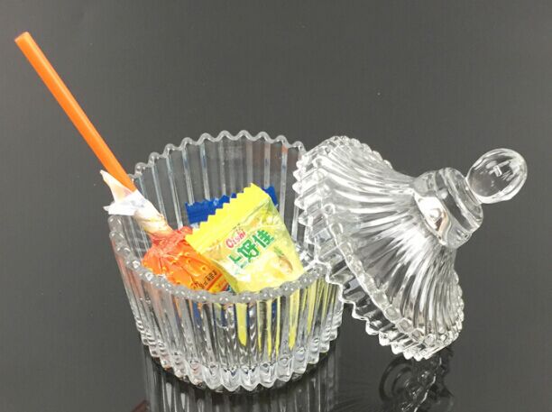 Transparent glass candle jar glass candle holder with lid