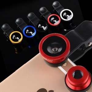 Objectif Fisheye universel 3 en 1 Téléphone portable Clip Lentilles Fisheye Grand Angle Macro Lentille de la Caméra pour <span class=keywords><strong>iPhone</strong></span> 6 Smartphone <span class=keywords><strong>Microscope</strong></span> - Product Image 1