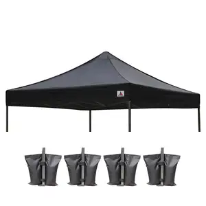 Kanopi Gazebo Panggang Luar Ruangan Pengganti + Pengganti 10X10 Hitam dengan Tas Pasir