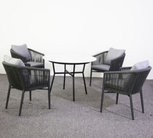 Moderna corda rustica all'aperto Set <span class=keywords><strong>da</strong></span> pranzo durevole e confortevole <span class=keywords><strong>giardino</strong></span> <span class=keywords><strong>tavoli</strong></span> e sedie per cortile mobili <span class=keywords><strong>da</strong></span> <span class=keywords><strong>giardino</strong></span> - Product Image 1