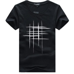 Áo Thun Nam Mùa Hè Ngắn Tay Áo <span class=keywords><strong>T</strong></span> Áo Sơ Mi Nam Đơn Giản Sáng <span class=keywords><strong>T</strong></span>ạo Thiế<span class=keywords><strong>t</strong></span> Kế Dòng Chéo In Bông Thương Hiệu Áo Sơ Mi Nam - Product Image 4