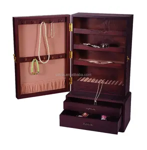 New item antique multifunctional durable wooden cabinet/jewellery storage cabinet/chest with mirror
