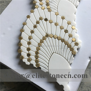 Gạch khảm đá cẩm thạch mạ đồng không đều kiểu dáng sang trọng dùng cho tường trang trí - Product Image 3