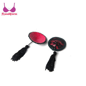 Groothandel custom pasteitjes en tepel covers stof vrouwen sexy borsten tepel pasties kwasten voor jong meisje - Product Image 4