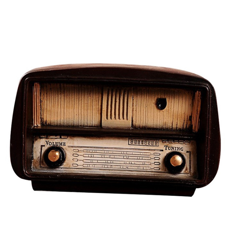 Europe style Resin Radio Model Retro Nostalgic Ornaments Vintage Radio Craft Bar Home Decor Accessories Antique Gift