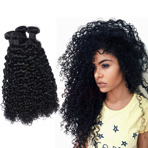 Extensions de cheveux indiens Remy 100 % naturels, bouclés crépus, tissés à <span class=keywords><strong>la</strong></span> <span class=keywords><strong>main</strong></span>, trame simple, avec pointes doublement tirées, toutes les couleurs disponibles - Product Image 2