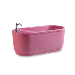 Simple pedestal one piece pink custom color KOBIA baby spa bathtub portable hot tub with