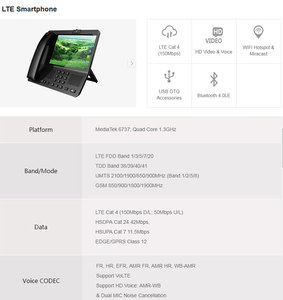 Caméra vidéo Android de 8 pouces Téléphone de bureau intelligent avec carte <span class=keywords><strong>SIM</strong></span> 4G LTE Bornes fixes sans fil - Product Image 6