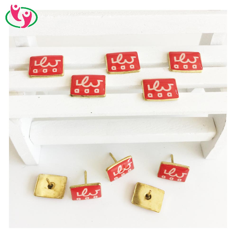 Новинка, металлическая нажимная булавка прямоугольной формы на заказ