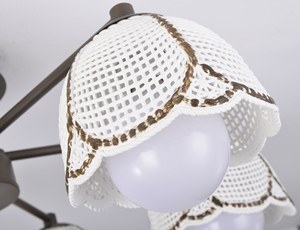 Café color <span class=keywords><strong>de</strong></span> la flor diseño iluminación 6 brazos <span class=keywords><strong>de</strong></span> araña colgante <span class=keywords><strong>de</strong></span> luz - Product Image 3