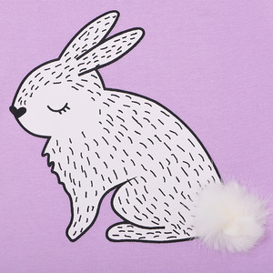 Set di <span class=keywords><strong>Abbigliamento</strong></span> <span class=keywords><strong>Invernale</strong></span> per Bambine di 3 Anni con Stampa di Coniglio Viola e Ricami, Maniche Lunghe in Cotone - Product Image 4