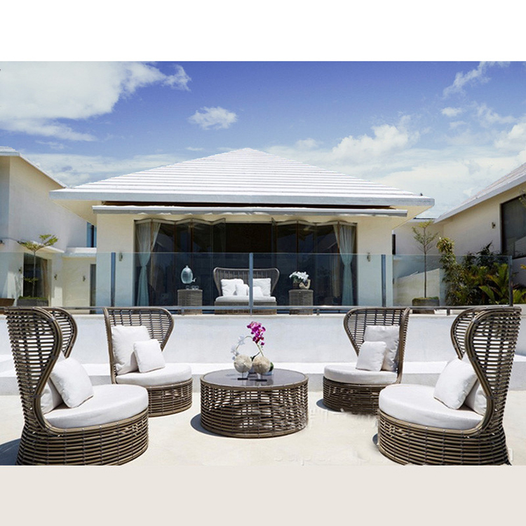 Latest designs wicker daybed outdoor furniture set chaise lounge recliner chair