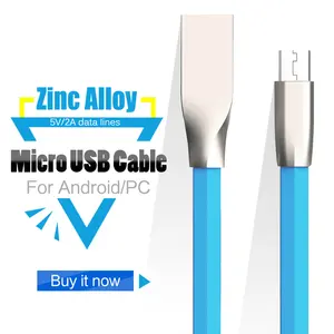 1.8 A ricarica rapida Flat 1 M 3 FT in lega di zinco micr cavo USB caricabatterie cavo dati di sincronizzazione per dispositivi Android