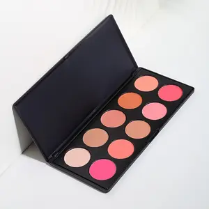 Factory supply best quality 10 Color Blusher Palette waterproof Blusher and Bronzer