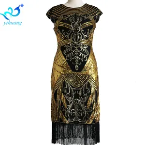 Vintage 1920s Fringe Flapper Dress Women Gatsby Party Cocktail Dresses Charleston Art Deco Sequin Costumes