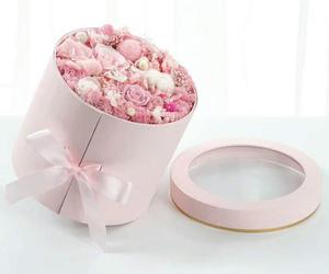 Boîte d'emballage sur mesure avec fenêtre ouverte et couvercle, contenant rond pour fleurs, en PVC, rotatif, Double couche, pour cadeau, 50 pièces - Product Image 1