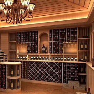 บ้านที่กำหนดเองออกแบบใหม่ขนาดใหญ่ธรรมชาติ pine/oak/วอลนัท/มะฮอกกานีไม้ wine cellar