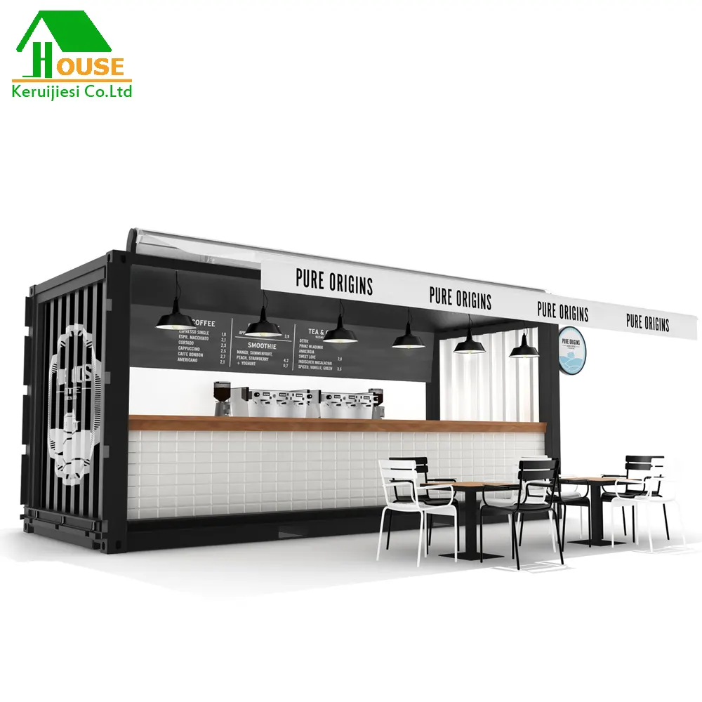 Contenedor de diseño gratuito para cafetería, contenedor para puesto de comida, cafetería, tienda de café, barra móvil