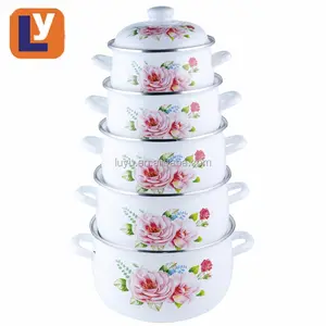 Alta qualidade 5 peças 18-26cm esmalte porcelana turquia pote casserole