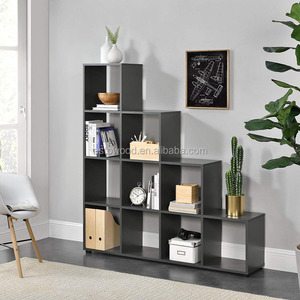 10 <strong>Cube</strong> <strong>Bookcase</strong> Storage <strong>Unit</strong>, <strong>Wooden</strong> Display Rack, Free Standing Shelf, Room Divider <strong>Step</strong> Rack, <strong>White</strong> - Product Image 5