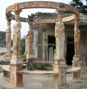 <span class=keywords><strong>Prix</strong></span> direct de fabrication de gazebo de jardin <span class=keywords><strong>en</strong></span> marbre blanc de Chine - Product Image 3
