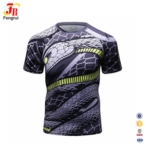 Kaus Otot untuk Pria, T-<span class=keywords><strong>shirt</strong></span> Leher Sendok Motif Hewan <span class=keywords><strong>3D</strong></span> - Product Image 5