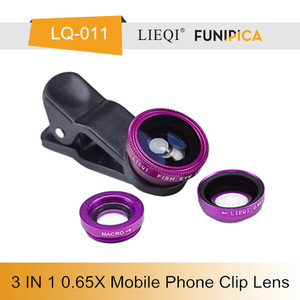 Universal kit de lentes, 0.65x gran angular ojo de pez macro teléfono celular lente de la cámara para smartphones - Product Image 5