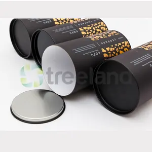 Custom Luxury Coffee Machine Paper Boxes Round Coffee Packaging Boxes With Tin Insert Lid