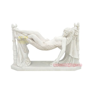 Outdoor jardim paisagem decoração design mármore estátua artesanal outdoor pedra artesanato arte escultura de uma mulher nua deitada - Product Image 1