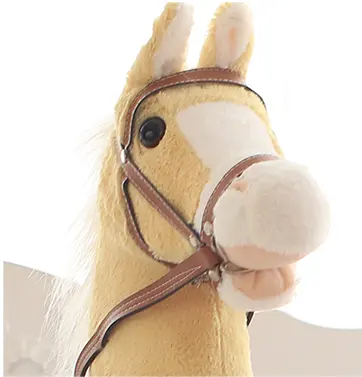 Nieuwe Mode China Groothandel 75Cm Aangepaste Baby Pluche Hobby Dier Paard Hoofd Op Stok Met Muziek Galop Geluid