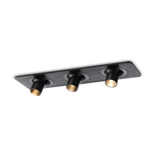 Plafonnier led <span class=keywords><strong>noir</strong></span> anodisé en aluminium avec trois têtes réglables, nouveau modèle, 9w - Product Image 1